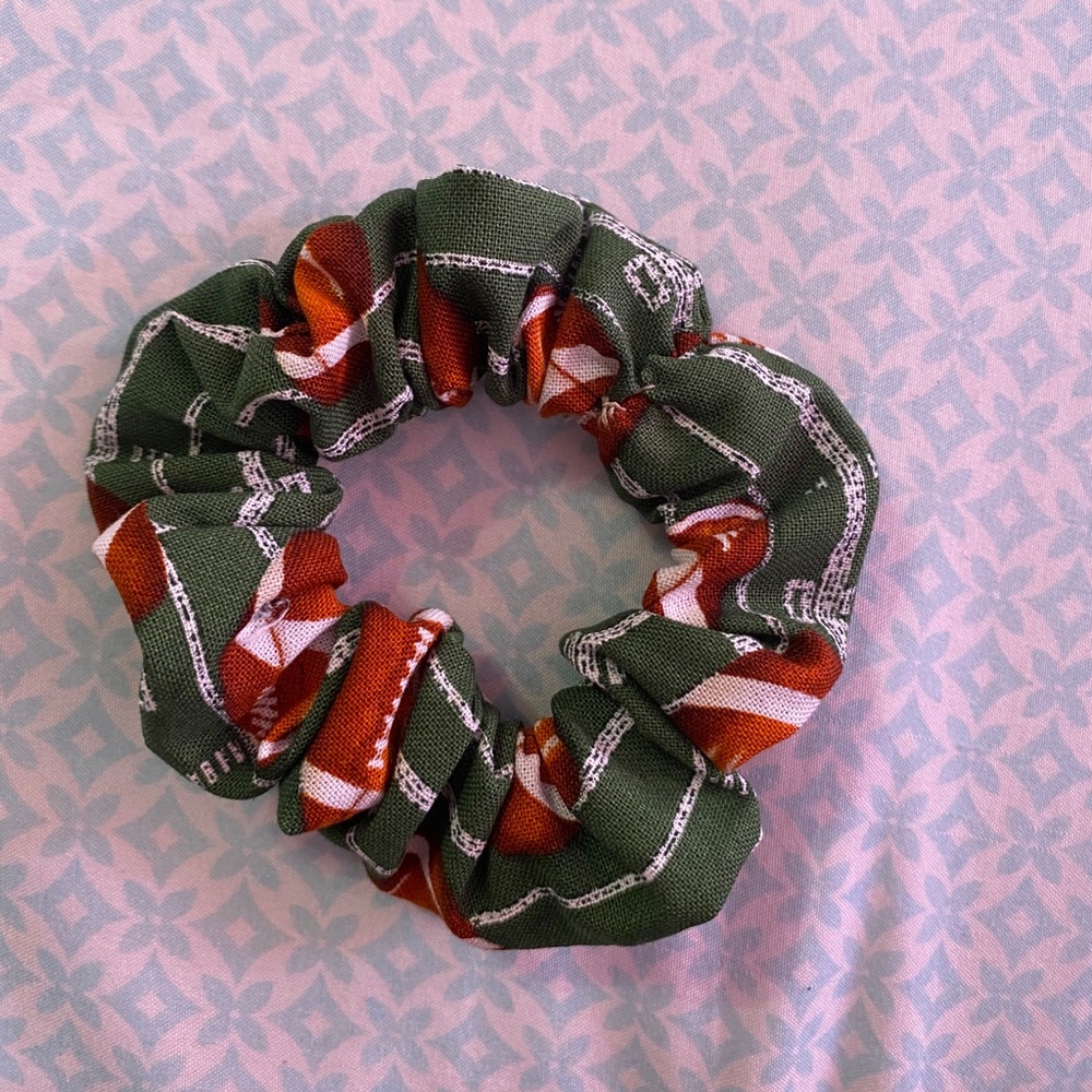 Handmade football scrunchie